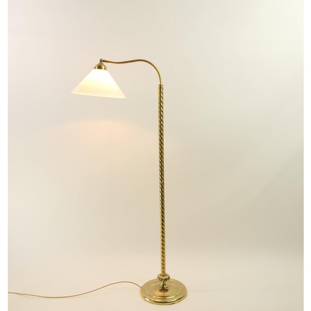 Art Deco Massive Brass Floor Lamp, Vienna, 1930s For Sale - Image 6 of 11