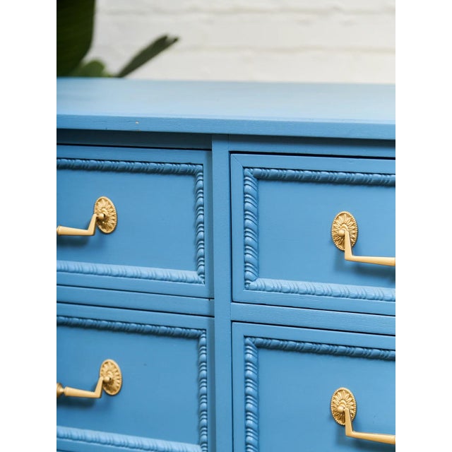 Mid 20th Century Mid 20th Century Henredon Château Sky Blue Hollywood Regency Dresser For Sale - Image 5 of 12