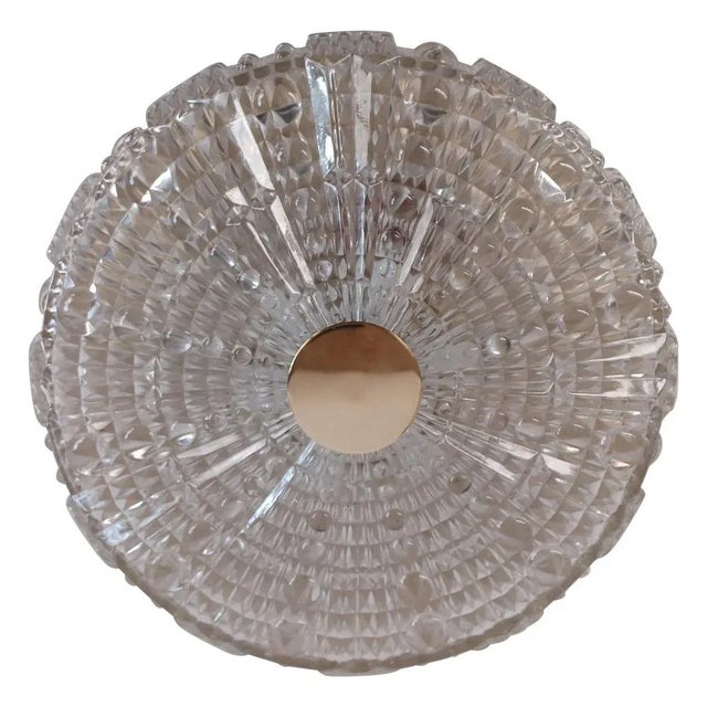 Metal Flushmount Lamp in Glass and Brass by Carl Fagerlund for Lyfa, 1960s For Sale - Image 7 of 7