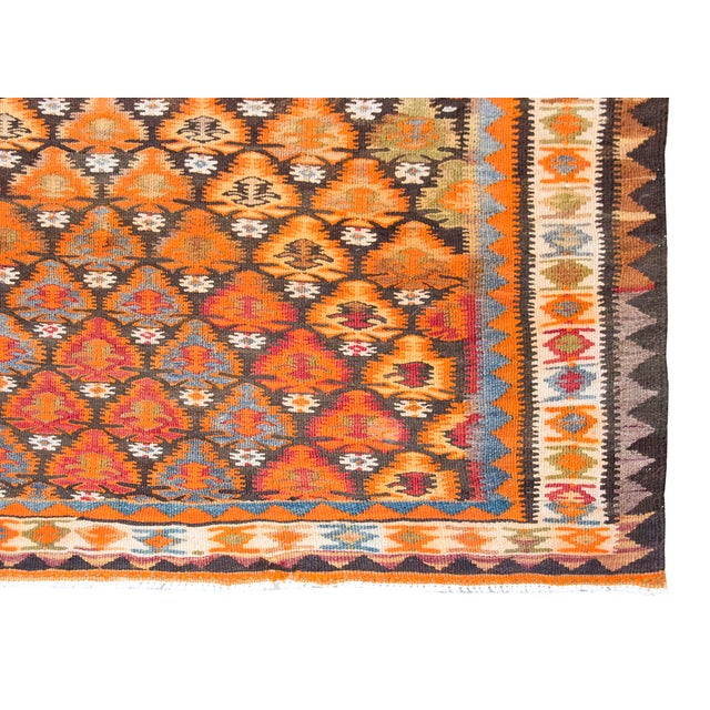 Early 20th Century Persian Qazvin Kilim Rug For Sale - Image 14 of 15