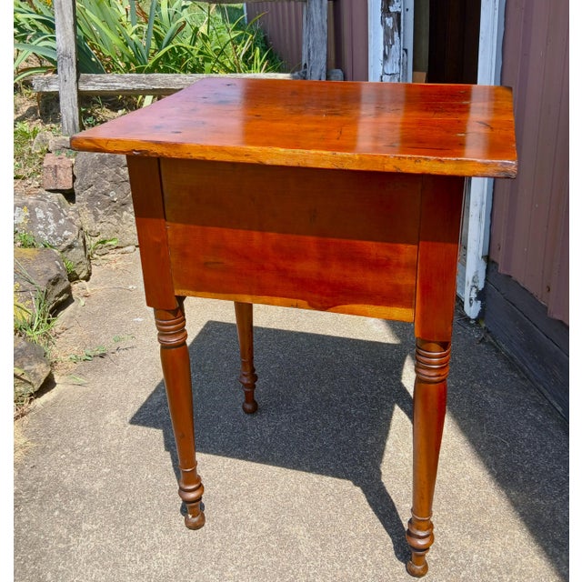 Mid 19th Century Antique Cherry and Tiger Maple Two Drawer Stand 1860s For Sale - Image 5 of 18