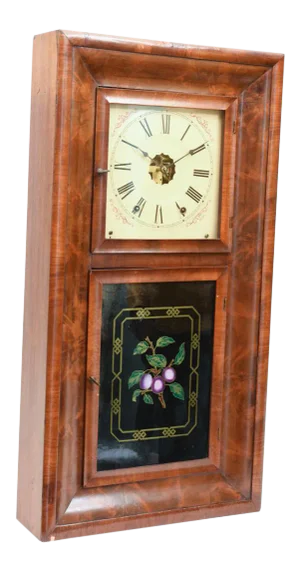 Ansonian Burled Walnut Case Wall Clock