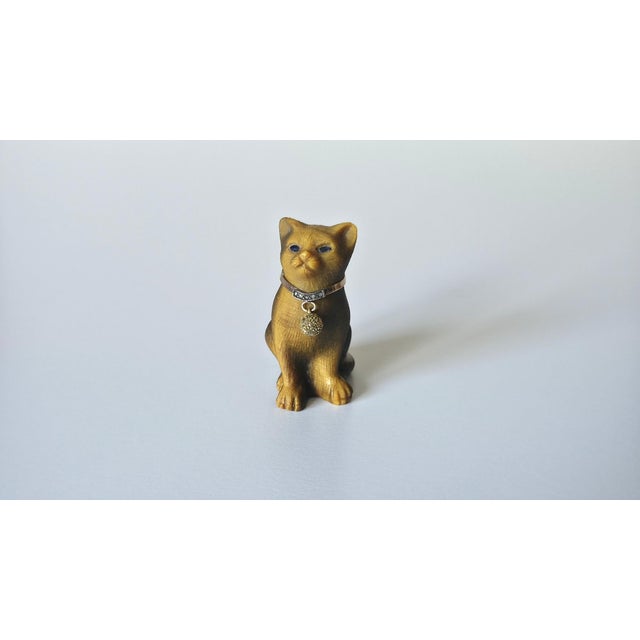 Early Fabergé Tiger's Eye Cat With Diamond Gold Collar & Sapphire Eyes, c.1880 For Sale - Image 4 of 16