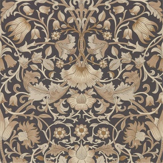 Morris & Co Pure Lodden Wallpaper in Charcoal/Gold - a Sample For Sale