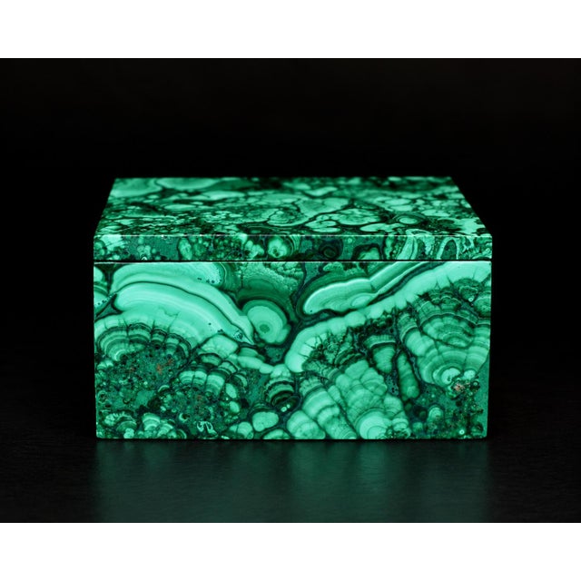 Malachite Box Butterfly and Lake Italian Crafted Gemstone Box For Sale - Image 12 of 18