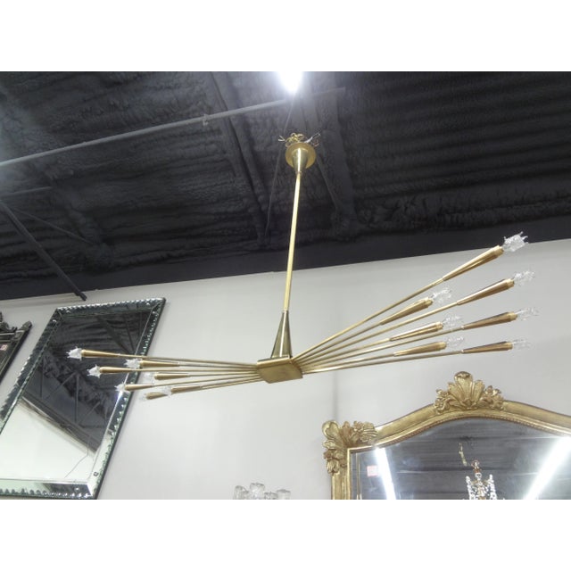 Mid-Century Modern 1960s Italian Brass Sputnik Chandelier by Oscar Torlasco For Sale - Image 3 of 12