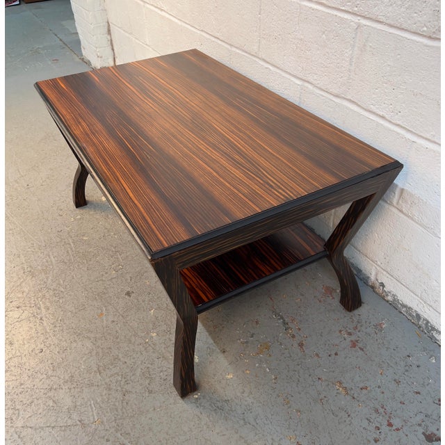 Vintage Modern Macassar Ebony Coffee Table With Sculptural Base For Sale - Image 12 of 13