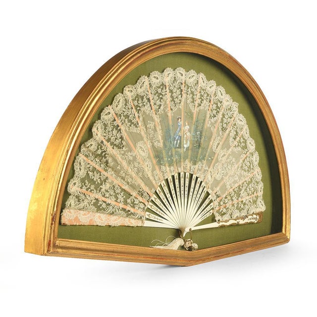 Fan nineteenth century framed. This piece is designed in the style of the selected designer and/or manufacturer