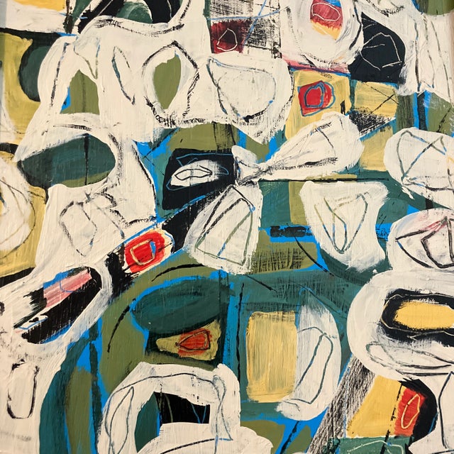 Contemporary original abstract painting by Stephen Heigh. Signed and framed. Measures 12x16 or 15.5x19.5 framed. Check out...