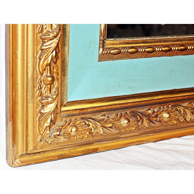 Gilt Gold Antique American Mirror For Sale - Image 4 of 7