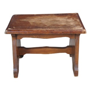 Antique Mahogany Gothic Revival Footstool Step Stool Bench Seat Ottoman 15" For Sale