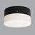 Ceiling lamp with white opaline glass diffuser and black-painted metal frame, produced in the 1950s. The cylindrical shade...
