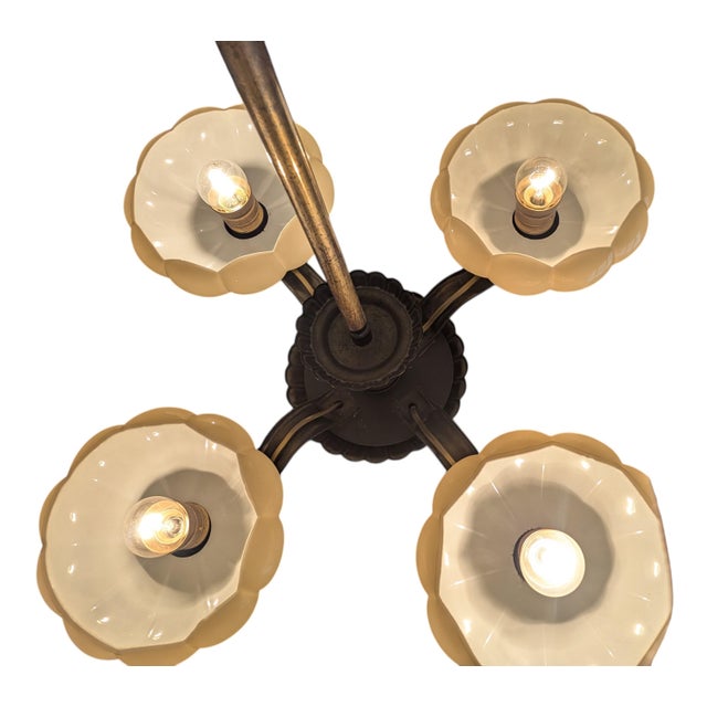 Vintage Four-Arm Chandelier by Paavo Tynell for Taito Oy, 1940s For Sale - Image 12 of 15