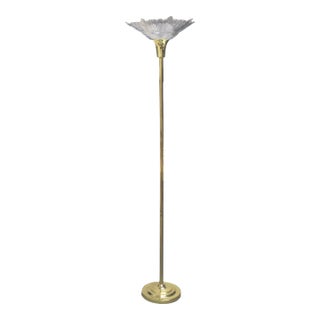 Torchiere Lamp With Acrylic Starburst Shade For Sale