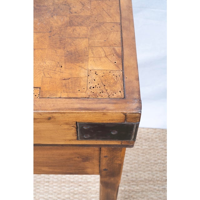Small Antique French Butcher's Block Table For Sale - Image 10 of 12