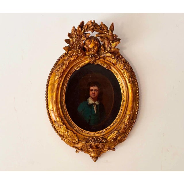 French Louis XV Artist, Portrait, 1800s, Oil Painting, Framed For Sale - Image 10 of 16