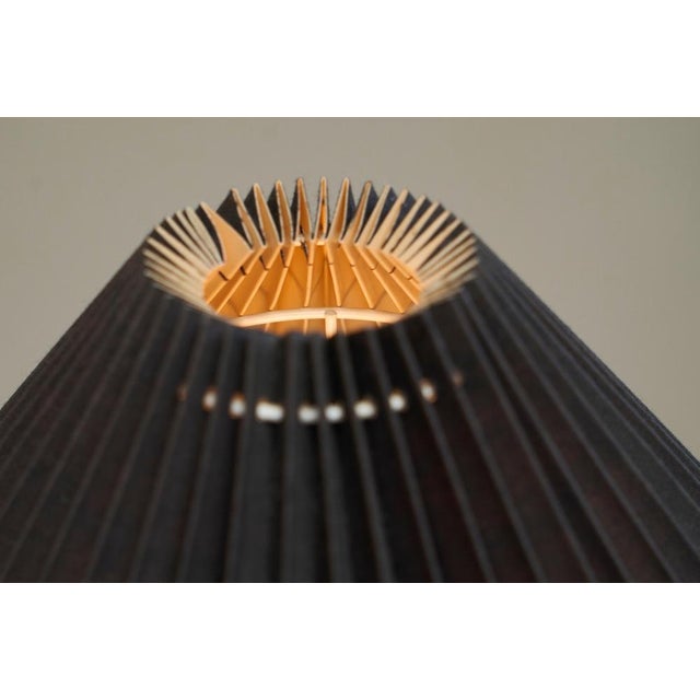 Mid-Century Modern Studio Pottery Table Lamp with Plissé Shade, 1950s For Sale - Image 9 of 11