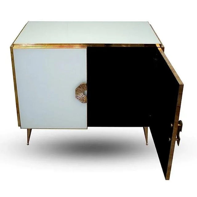 Early 21st Century Murano Glass Cabinets with Brass Trim - A Pair For Sale - Image 4 of 7
