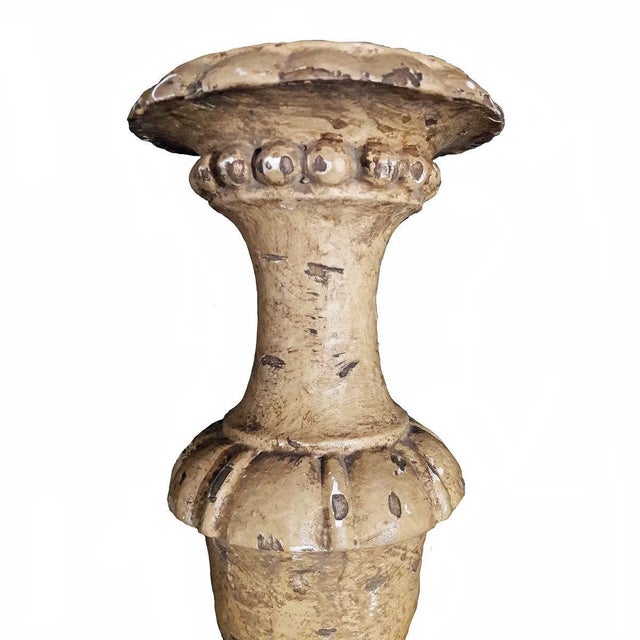 Rustic Polychromed Wood Candleholder, Mid-20th Century For Sale In New York - Image 6 of 10