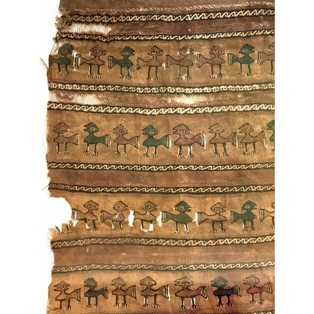 Framed Large Pre-Columbian Woven Textile Fragment from Chimu Chancay Culture For Sale - Image 13 of 16