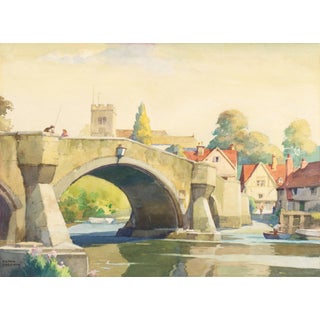 'Aylesford Bridge, Kent' by Frank Sherwin, Chelsea School of Fine Art, Circa 1955 For Sale