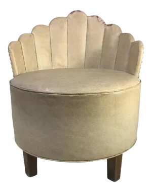 Art Deco Modernist Peacock Back Upholstered Barrel Chair by Gilbert Rohde