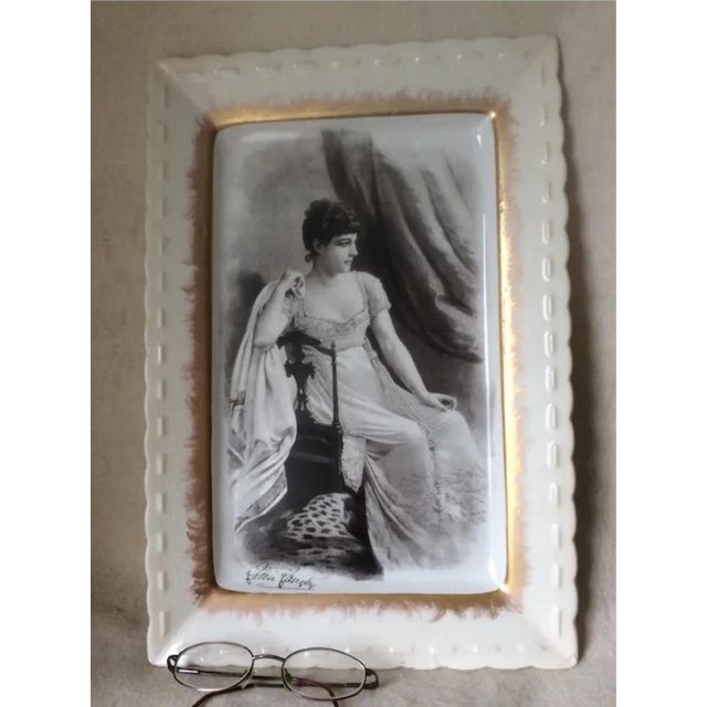 Antique Victorian C1880s Ironstone Platter, Theater Actress Lillie Langtry For Sale - Image 4 of 7