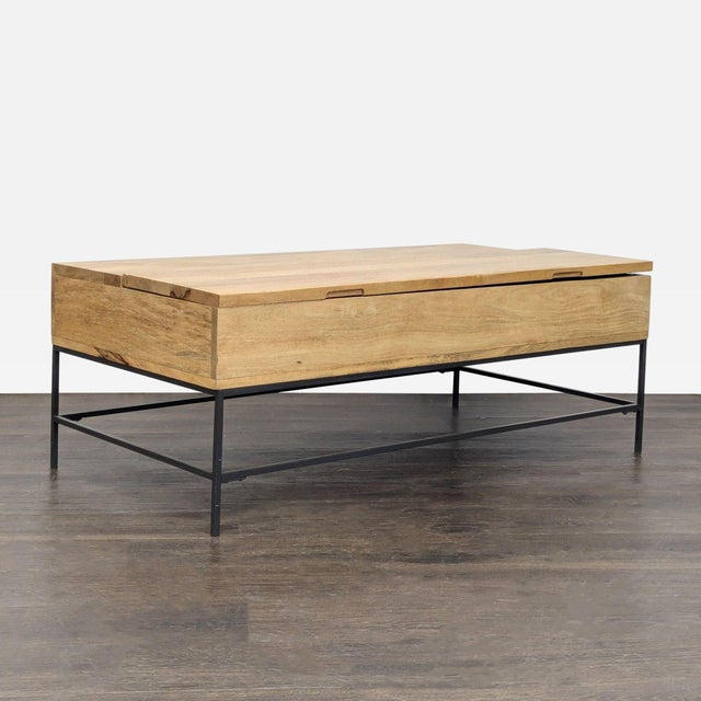 Industrial Eq3 Industrial Storage Pop-Up Coffee Table For Sale - Image 3 of 8