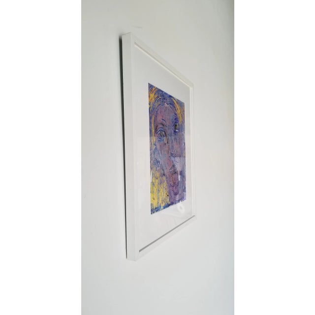 A Fabulous modern art painting, depicts expressionist abstract portrait. by DANIELLE PARSA. C. 2000. Mixed acrylic and...