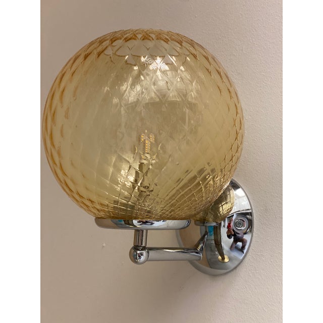 Contemporary "Ballotton" Amber Murano Glass Wall Sconce For Sale - Image 10 of 13