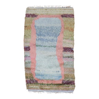 Vintage Zabihi Collection Swedish Rya Mini Rug - 2'4" x 4' For Sale