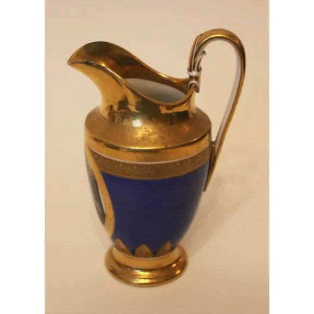 Mid 19th Century Small Cobalt Blue & Gold Directoire Pitcher For Sale - Image 4 of 4