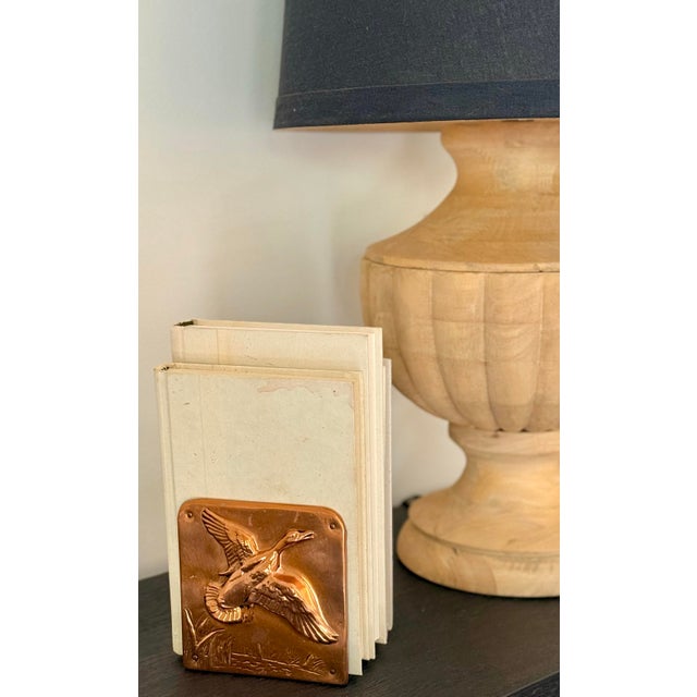 Arts & Crafts High Relief Vintage Copper Wrapped Flying Duck Bookends, Bruce Fox Style- A Pair For Sale - Image 12 of 12