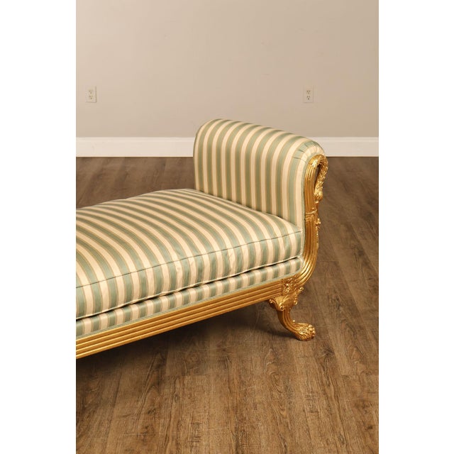 Late 20th Century Quality Empire Style Swan Carved Giltwood Upholstered Bench For Sale - Image 5 of 18