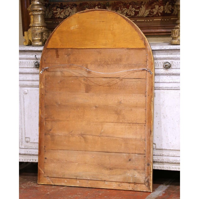 Wood 19th Century French Louis Philippe Giltwood Arched Wall Mirror For Sale - Image 7 of 7