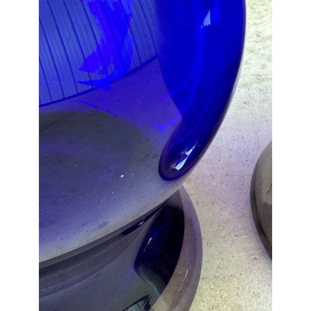 Vintage Hand Blown Cobalt Blue Vases-Pair For Sale In Naples, FL - Image 6 of 11