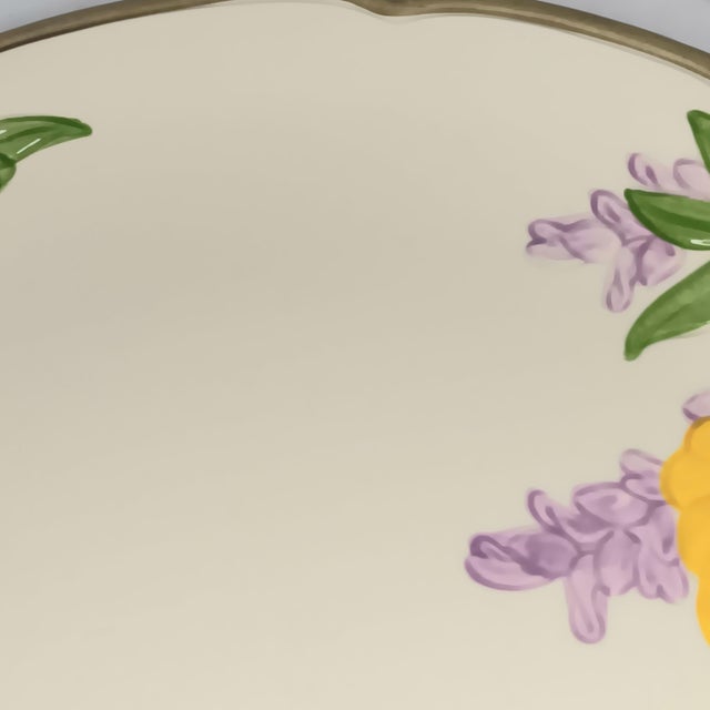 1990s Mid-Century Modern Franciscan Poppy Chop Plate Serving Platter Yellow & Purple Flowers 12" Round For Sale - Image 11 of 12