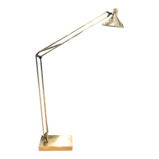 Mid Century Brass Italian Style Floor Lamp For Sale