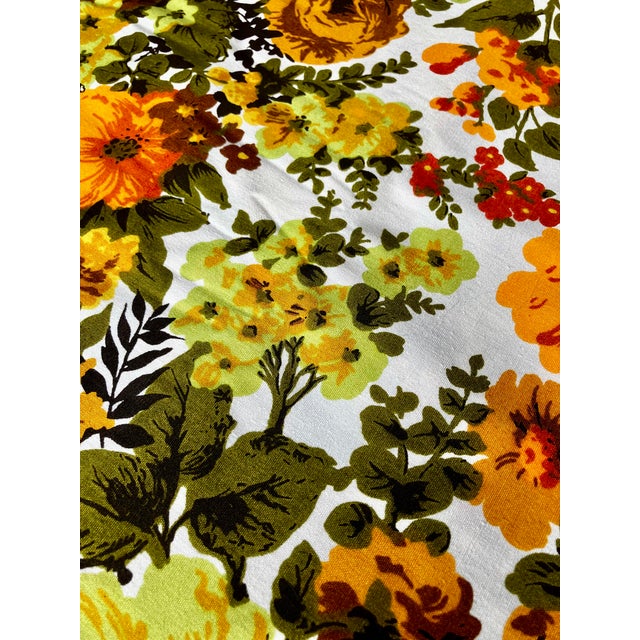 Yellow Vintage MCM Original Decorator Screen Print Bloomcraft Fabric - 11 Yards For Sale - Image 8 of 9