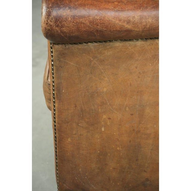 Vintage Sheepskin Club Armchair For Sale - Image 16 of 18