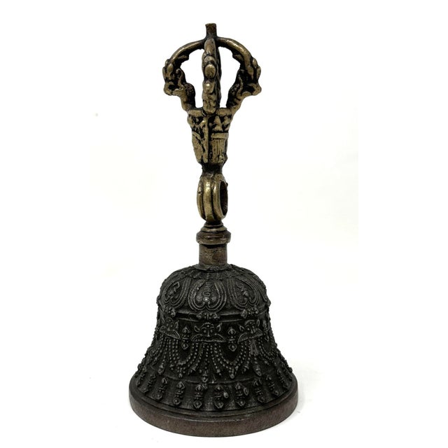 Antique Asian Bronze buddhist bell Tibetan Meditation Prayer Ghanta Bell. Buddhist Tibetan Meditation Prayer Bell. A...