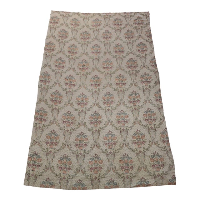 Vintage French Aubusson Style Floral Jacquard Tapestry Fabric Panel For Sale