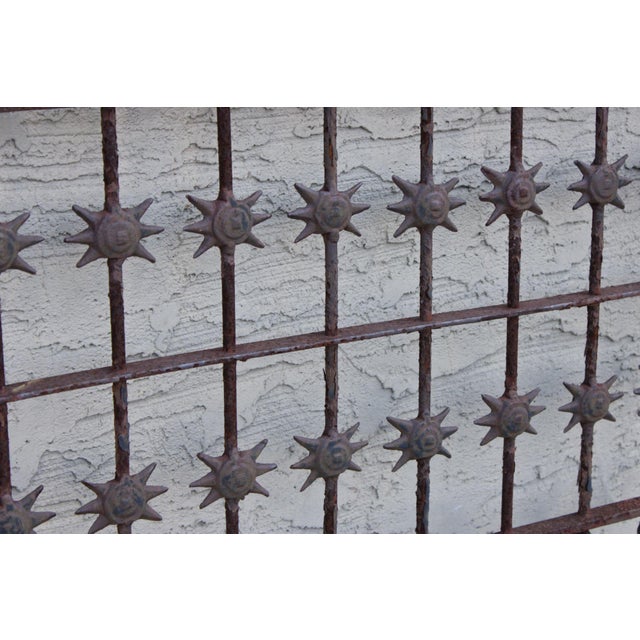 Antique Cast Iron Garden Fence Section With Spear Finials And Star Motif For Sale - Image 14 of 18