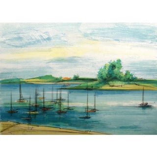 "Port D'Honfleur" Signed Numbered Lithograph Print by Sacha Chimkevitch For Sale