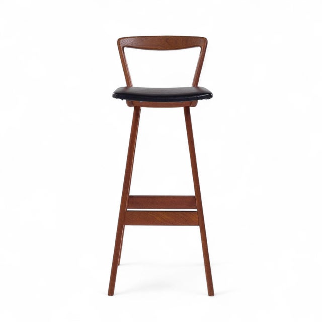 Mid 20th Century Rosengren Hansen for Brande Møbelfabrik Mid Century Teak Bar Stools - Set of 3 For Sale - Image 5 of 12