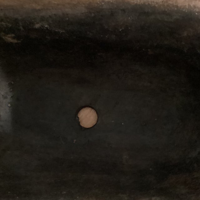 Mid 20th Century Vintage Large Rustic Oval Terracotta Wide - Ribbed Oval Planter With Natural Patina For Sale - Image 5 of 12