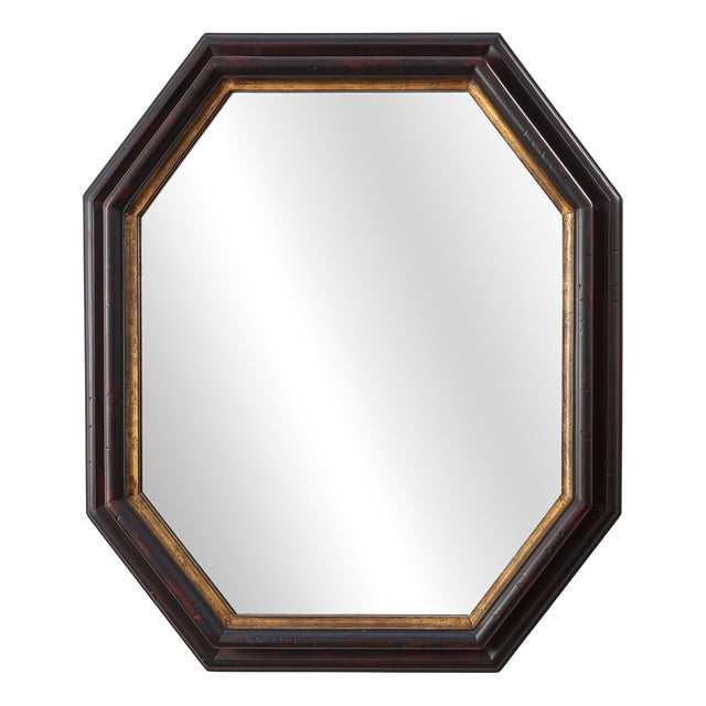 Octagonal Bronze‑Toned Wall Mirror from Deknudt, Belgium, 1970s For Sale