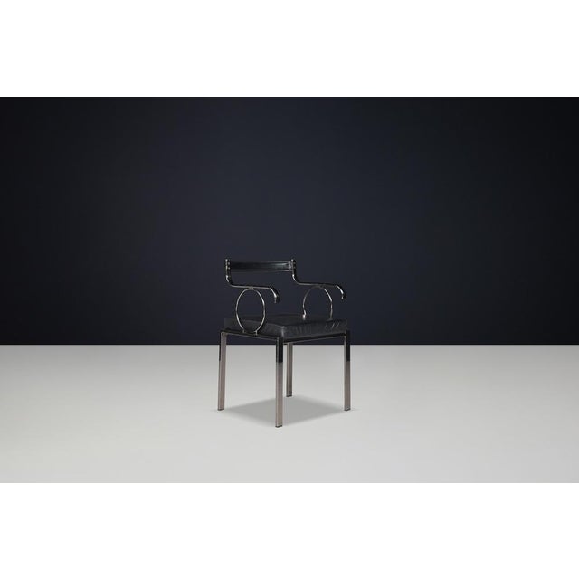 Metal Modern Italian Dining Chairs attributed to Fasem International, 1980s, Set of 6 For Sale - Image 7 of 13