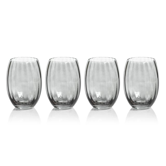Contemporary Malden Optic Stemless All-Purpose Glasses - Smoke, Set of 4 For Sale - Image 3 of 3