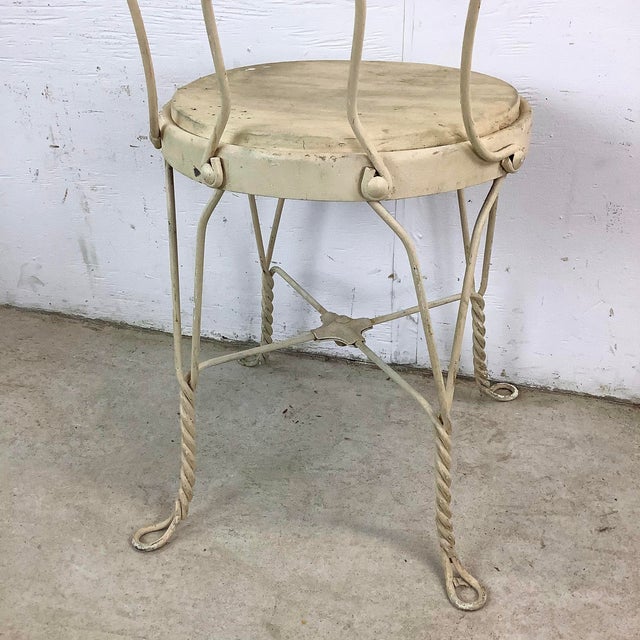 Vintage Wrought Iron Ice Cream Parlor Chair For Sale - Image 9 of 12